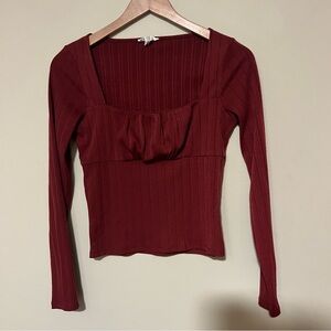Elegant Burgundy Long Sleeve Top